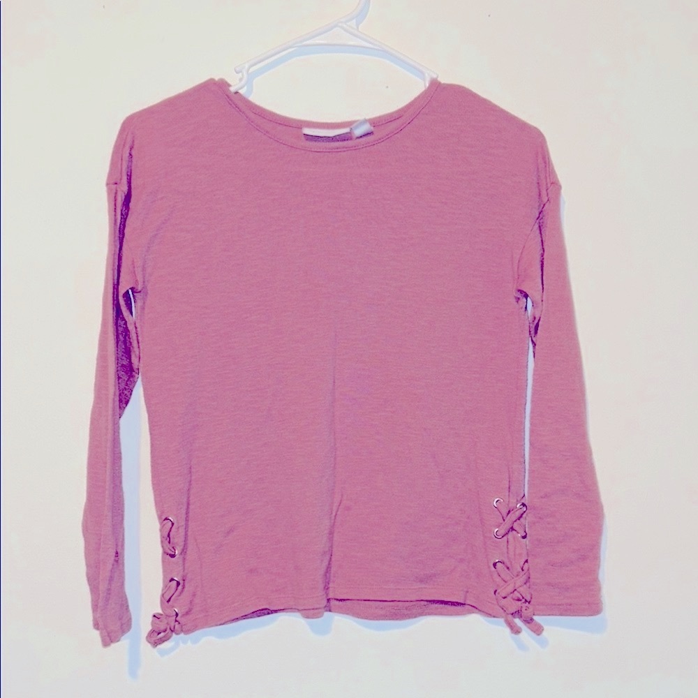 Place Red Long Sleeve Tie Front Sweatshirt